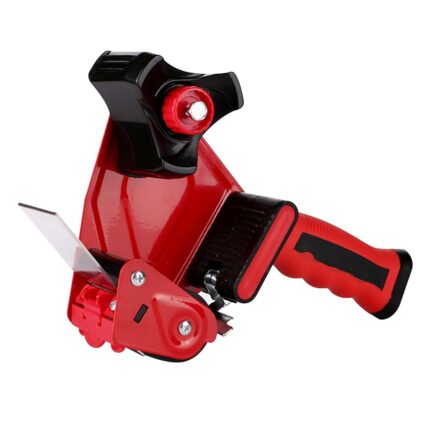 DAP Supplies Silicone Handle Packing Tape Dispenser Gun – For 2/3-Inch Core & 1.88-Inch Wide Tape (Red)