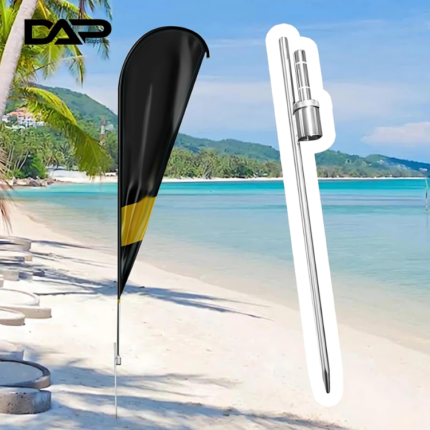 Spike with Rotator: The Ultimate Feather Flag Pole Base for Road Guidance & Advertising!