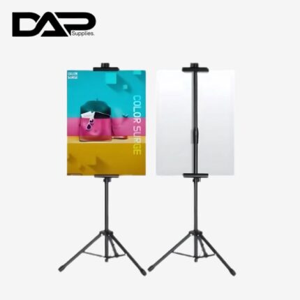 DAP Supplies Premium Adjustable Tripod Poster Stand | High-Quality Indoor Advertising Display Rack