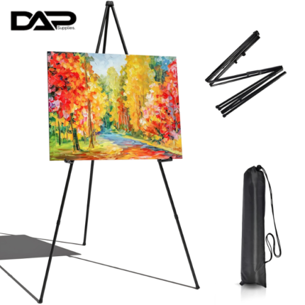 DAP Supplies Portable Metal Tripod Easel Stand for Posters, Wedding Signs, & Art